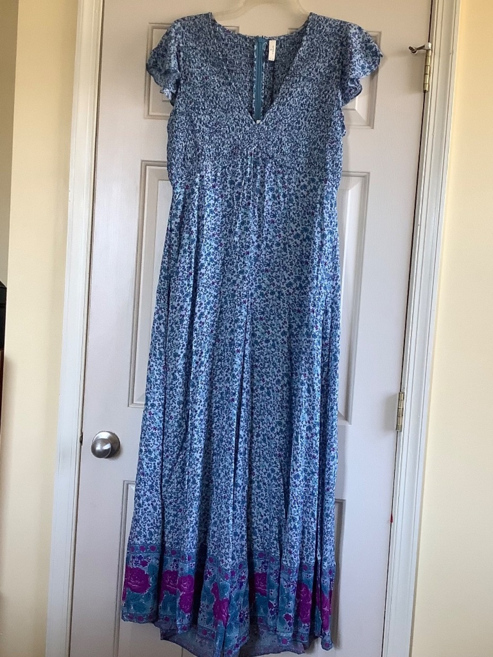 SPELL Love Jetty Shirred Jumpsuit Blue Nirvana SZ XXL - Picture 4 of 16